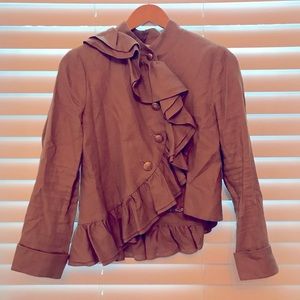 Anthropologie ruffled dress blazer